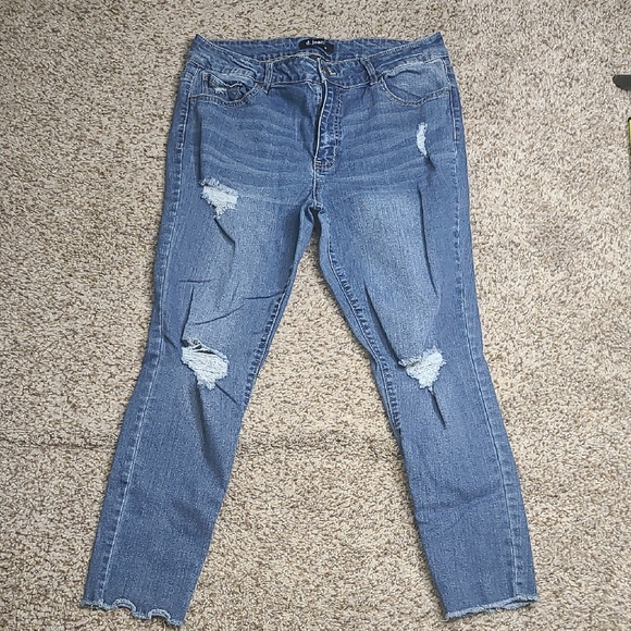 d. jeans Blue Skinny Distressed Jeans - Picture 1 of 7